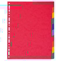 Intercalaires en véritable carte lustrée souple 225g/m2 FSC® avec 10 onglets neutres - Couleurs assorties - x 10 - Exacompta