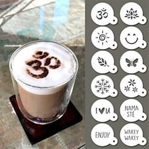 Lot de 12 pochoirs pour Cappuccino - Diamètre 8,5 cm - Qbix