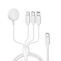 Avizar Câble USB-C vers Lightning, micro-USB, USB-C et Chargeur Magnétique 2A Blanc