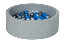 Piscine à balles Aire de jeu + 200 balles perle, bleu, argent