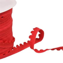 Bobine 25m élastique à pompons rouge 13mm