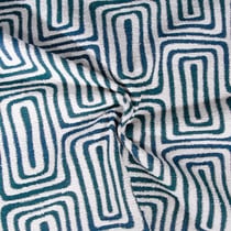 Tissu Jacquard d'ameublement tissé teint Gobi bleu sur fond Blanc