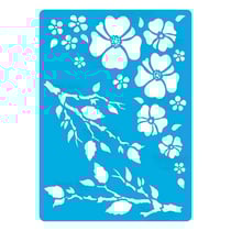 Pochoir plastique souple réutilisable 18,5 x 14,5 cm Fabrika Decoru BRANCHE FLEUR 191