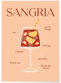 Affiche Cocktail Sangria 2 | A3 : 29,7x42cm