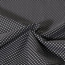 Tissu Popeline de Coton Carmella à pois blanc sur fond Noir - Au mètre
