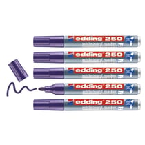 Lot de 5 marqueurs pour tableaux blancs Edding 250 - Violet - Pointe 1,5-3 mm