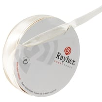 Ruban de satin, 10 mm, rouleau 10 m, blanc