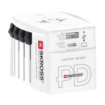 Skross Adaptateur de Voyage Universel MUV avec Ports USB-A et USB-C Power Delivery 30W Blanc