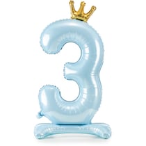 Ballon Debout - Chiffre 3 Bleu