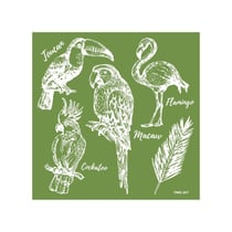 MégaCréa DIY - Pochoir à sérigraphie silkscreen Oiseaux 15 cm