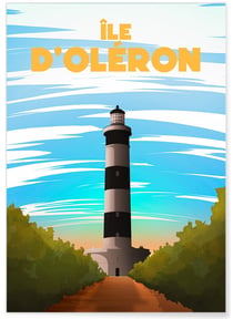 Affiche ville Île d'Oléron | A3 : 29,7x42cm