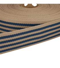 Bobine 20m sangle stripe bicolore 40mm bleu