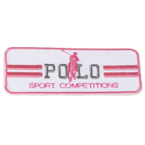 Ecusson thermocollant polo sport blanc 3cm x 7cm