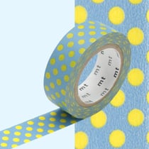 Masking Tape - Masking Tape MT 1,5 cm Pois jaune fond bleu