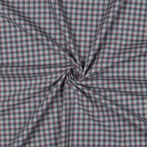 Tissu Voile de Coton fil teint Carreaux Rosyka sur fond Gris