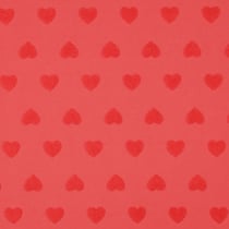 Tissu Maille cœur en éponge Amoria rouge sur fond Rouge - Au mètre