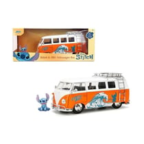 Voiture miniature - Volkswagen Bus 1961 - Échelle 1/24 - Orange - Comprend figurine Stitch