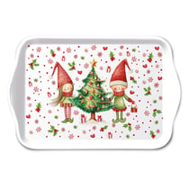 Mini-plateau en mélamine lutins et sapin de Noël