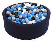 Piscine à balles Aire de jeu + 450 balles bleu marine noir,blanc,bleu,gris - Velinda