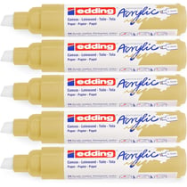 Marqueur peinture pointe biseau 5-10 mm - EDDING - Jaune pastel - Lot de 5