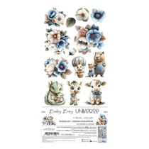 Set de 18 papiers de die cuts à découper 15,5 x 30, 5 cm Craft O Clock BABY BOY UNIVERSE 11