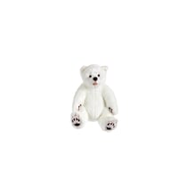 Peluche - Ours Grizzly assis blanc - 42 Cm