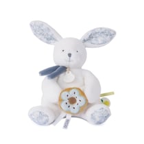 Lapin coeur Ocean – Pantin bleu avec donut 20cm – Doudou et Compagnie