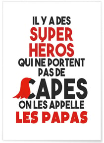 Affiche 'Papas Super Héros' | A3 : 29,7x42cm