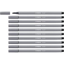 Lot de 10 feutres de dessin pointe moyenne 1 mm - STABILO PEN 68 - Gris foncé
