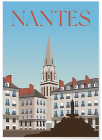 Affiche ville Nantes 2 | A3 : 29,7x42cm