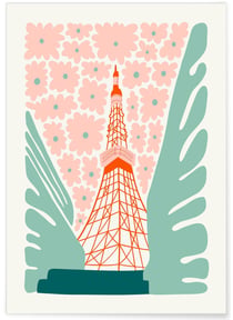 Affiche Japon Tokyo Tower | A3 : 29,7x42cm