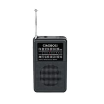 Avizar Mini Radio de Poche à Bandes FM et AM Antenne Télescopique avec port Jack Noir
