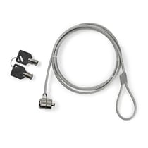 Nedis Câble Antivol PC Verrouillage à Clé 1,8m Fiable Ultra Solide Argent
