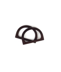 Lot de 2 Anses de sac en bois en forme de demi-cercle - DMC Marron Foncé