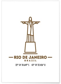 Poster Coordonnées Rio de Janeiro | A3 : 29,7x42cm