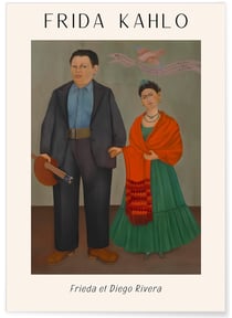 Affiche Frida Kahlo «Frieda and Diego Rivera» | A3 : 29,7x42cm