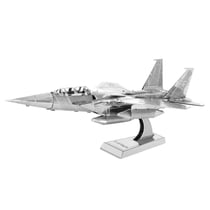 MetalEarth Aviation: F-15 8.72x5.94x3.17cm, maquette 3D en métal avec 1 feuille, sur carte 12x17cm, 14+