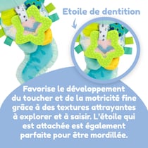 Peluche Alise l’axolotl à clip pour landau et poussette