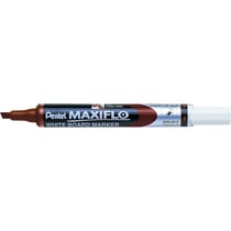Lot de 12 marqueurs tableaux blancs effaçables - PENTEL - Pointe biseautée moyenne - Marron
