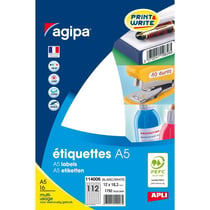 Apli 114006 - Etiquettes multi-usage blanches 12 x 18,30mm A5