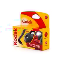 KODAK FunSaver Flash 27exp - Appareil Photo à Usage Unique 35mm, Flash Auto ON/OFF, Indicateur LED, Contrôle d'Exposition Automatique - Noir.