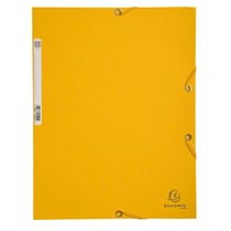 Chemise 3 rabats à élastiques carte lustrée 400g/m2 - A4 - Jaune - x 25 - Exacompta