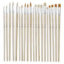 20 pinceaux - Plat - Rond - Acrylique et huile - Manche long - Fibres naturelles et synthétiques - Pébéo