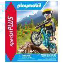 Playmobil Special Plus 71756 Cycliste avec VTT et souche d'arbre
