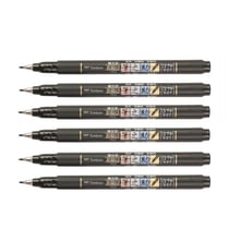 Lot de 6 feutres pinceaux - TOMBOW - Fudenosuke - Pointe souple - Noir