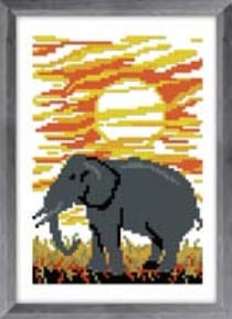 Kit à broder au point de croix L'éléphant