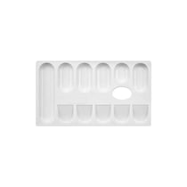 Palette de peinture - Rectangulaire - Plastique - Blanc - 11 godets - Tous types de peintures
