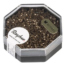 Delica-rocailles, 1,6 mm métallic, boîte, topaze fumée, 4g