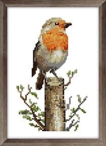 Kit à broder au point de croix Le rouge gorge