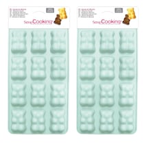 2 moules en silicone oursons guimauve-chocolat